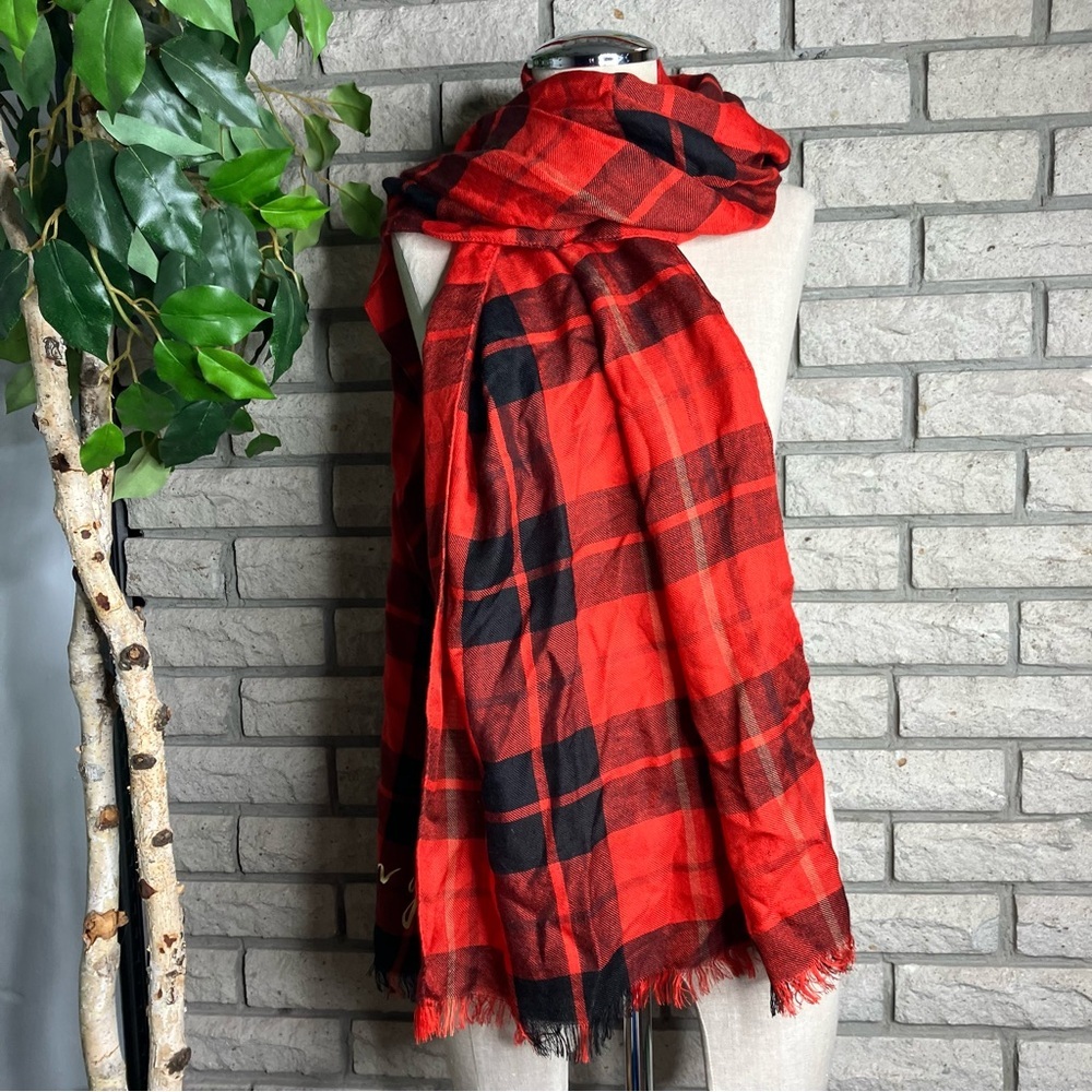 Kate Spade Woodland Plaid Wool Scarf